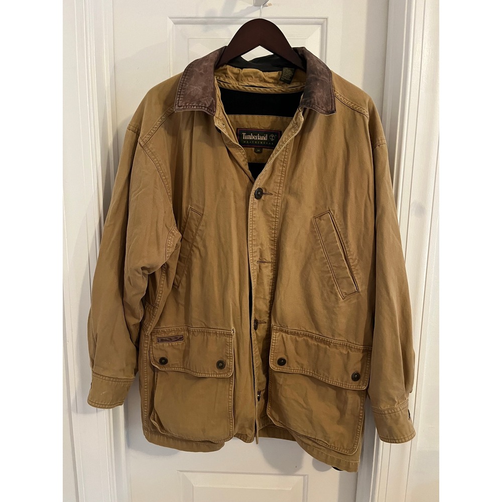 Vintage Timberland Weathergear  Field Jacket  Leather Trim